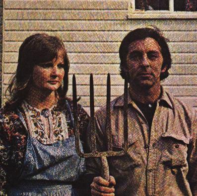 Janice and David pose on the back cover of American Gothic.