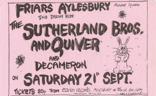 Flyer for gig at Fryers, Aylebury, courtesy of Mike O'Connor - http://www.aylesburyfriars.co.uk
